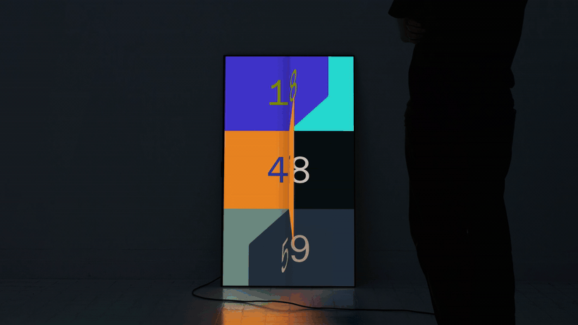 Benoit Böhnke vertelt de tijd op een andere manier door middel van visualisaties die spelen met kleur en beweging