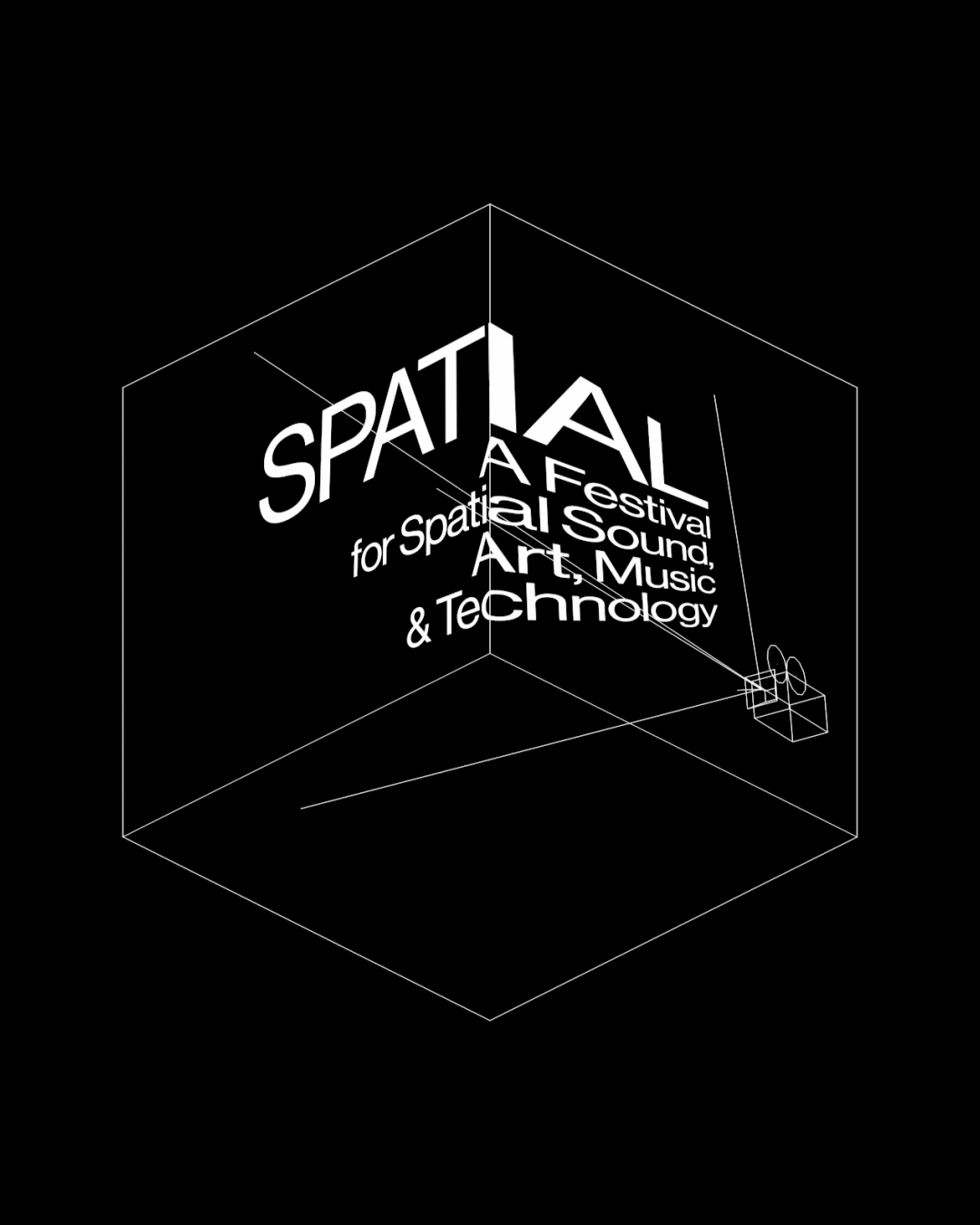 De identiteit voor Spatial festival voelt treffend driedimensionaal aan