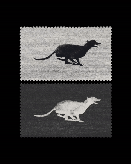 Jacob Hutchinson merges the structure of swiss type with the soft imperfections of old stamps and vinyl stickers