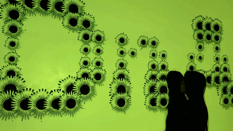 Eleanor Yang generative typography activation stage webcam detection