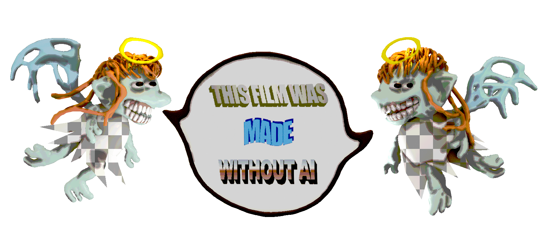 Alleen mensen! Deze website nodigt artiesten uit om anti-AI-disclaimers te animeren die iedereen kan gebruiken